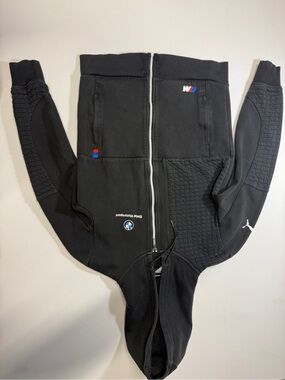 BMW Puma Motorsport Black Zip Hoodie with S Stripe Accents